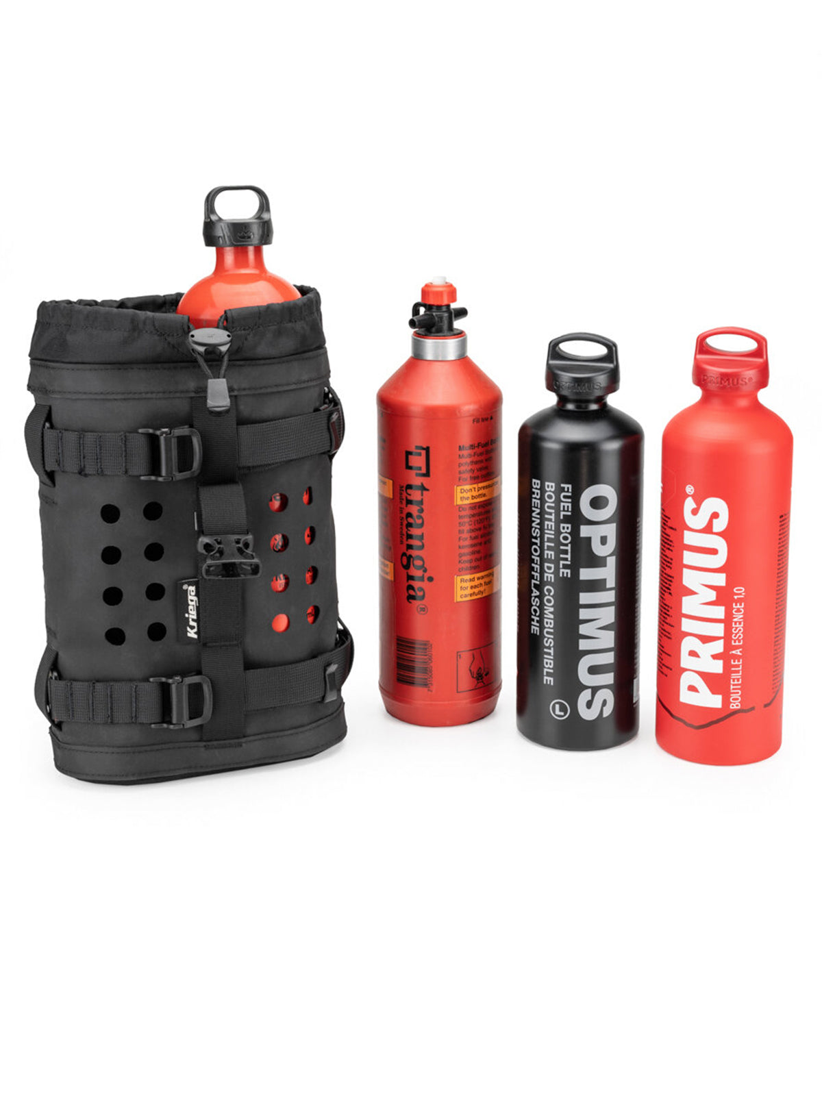 Kriega OS Bottle with different fuel bottles