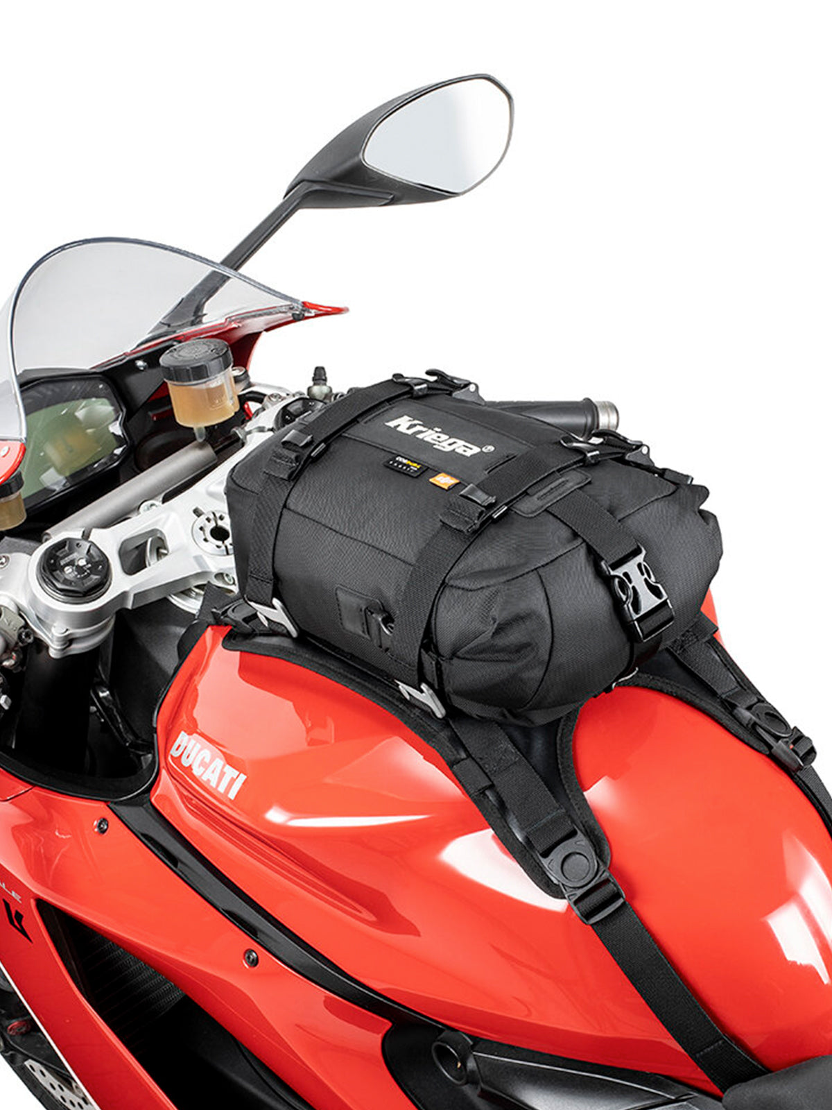 Kriega Tank US Drypack Converter on tank with pack attached