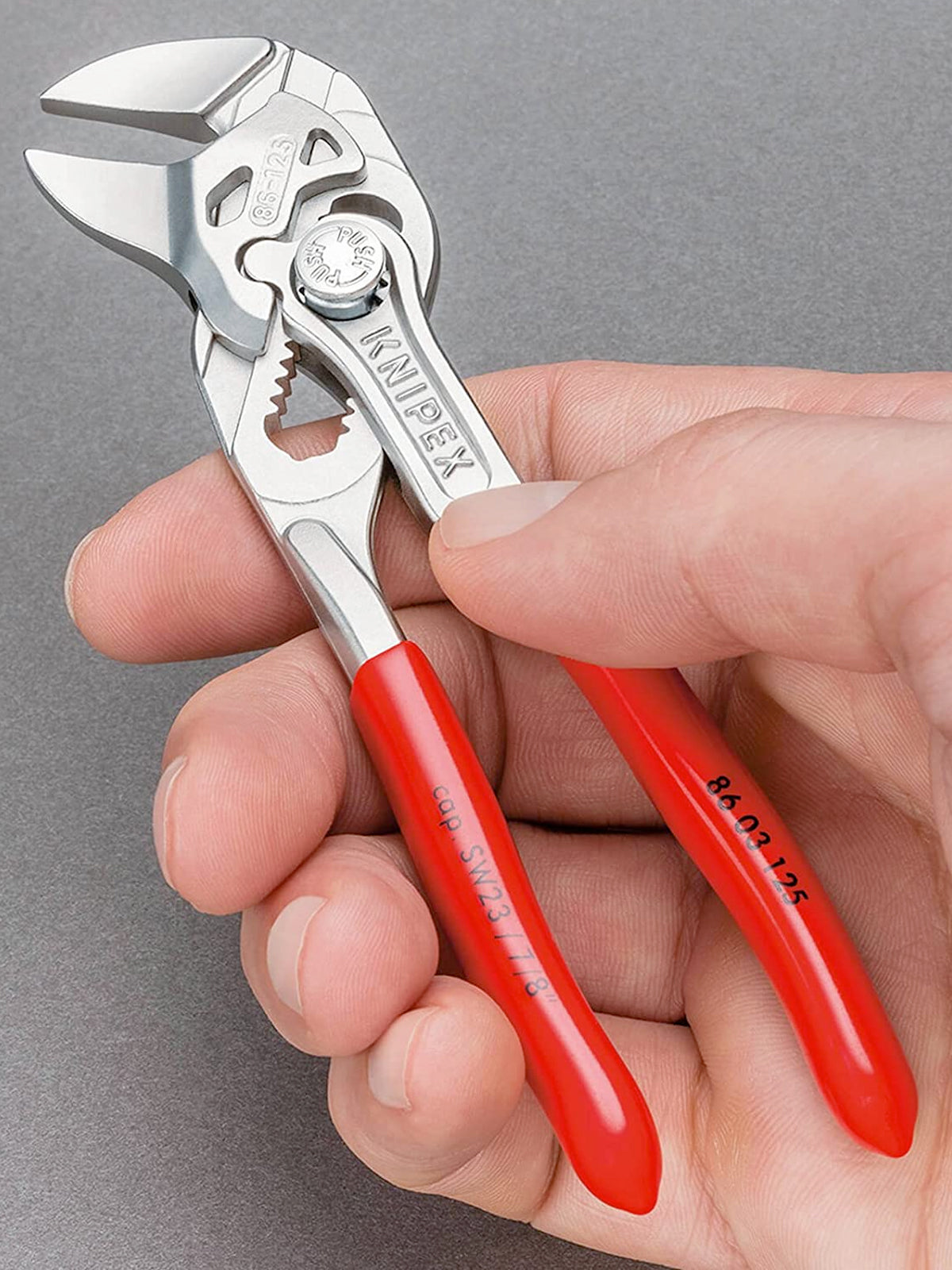 Knipex Pliers Wrench 5" (86-03-125) in hands